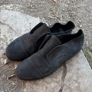 Eileen fisher leather suede flats slip on